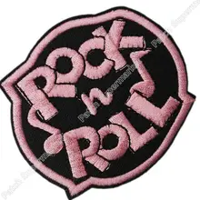 Рок-н-ролл с розовым логотипом девочкa леди женщина рок-группа вышитая железо на и нашивка на одежду тяжелая металлическая Заказная заплата