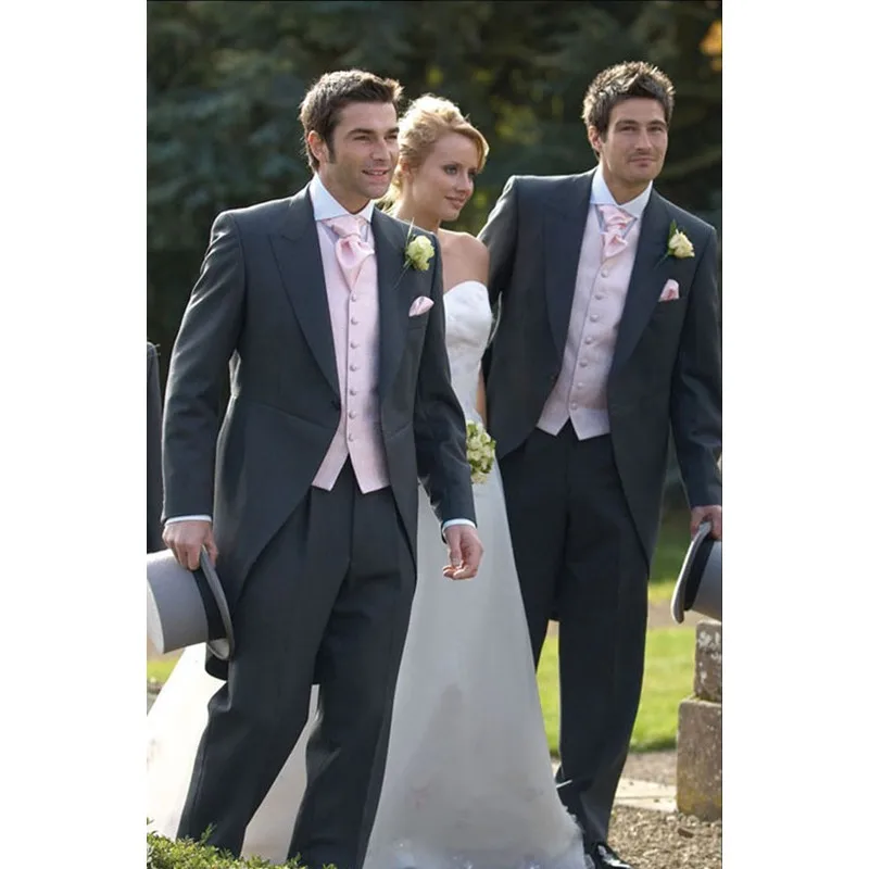 New Smoking Custom Made Charcoal Grey Tailcoat Formal