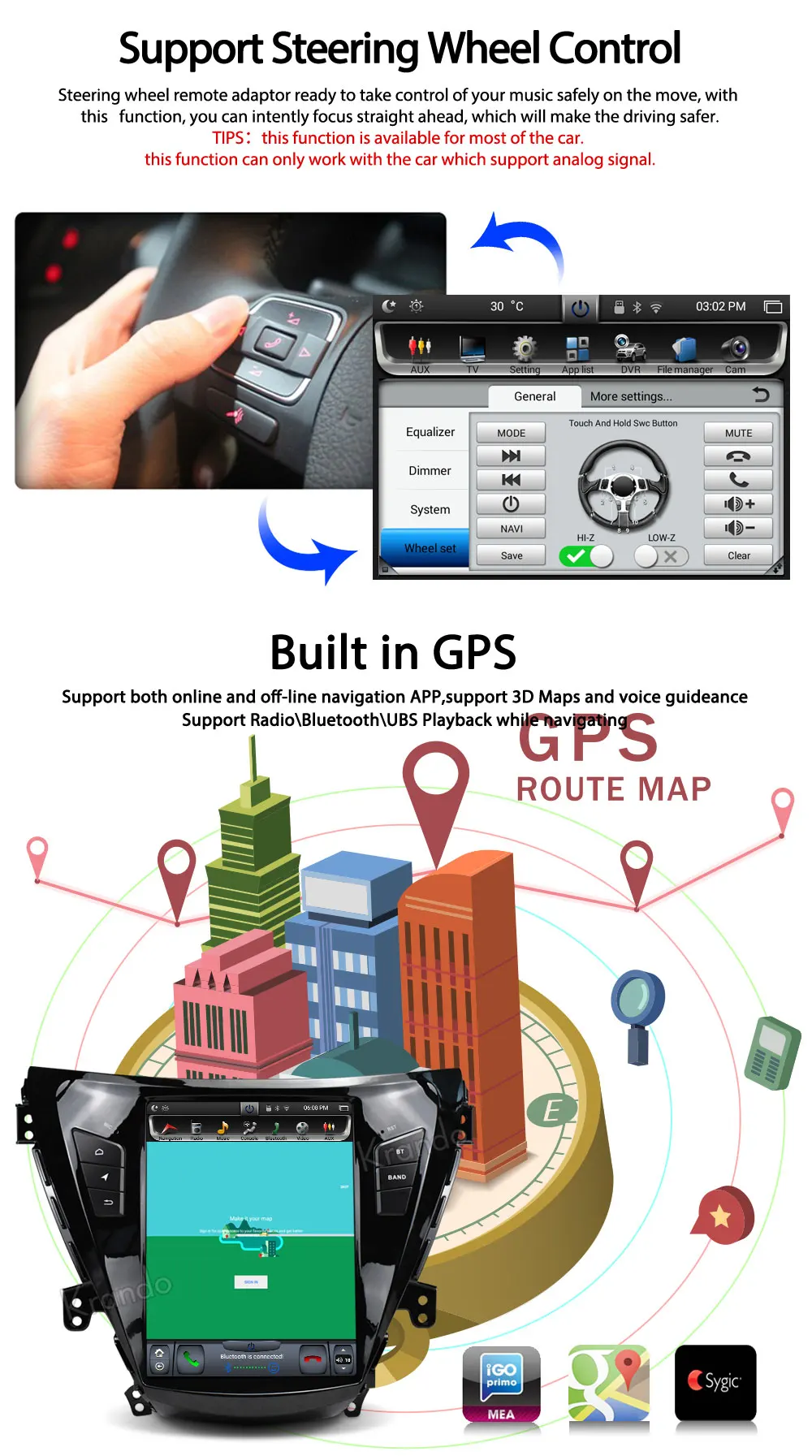 Best Krando Android 8.1 10.4" Tesla Vertical car dvd audio player For Hyundai Elantra 2011-2013 gps navigation multimedia play store 6