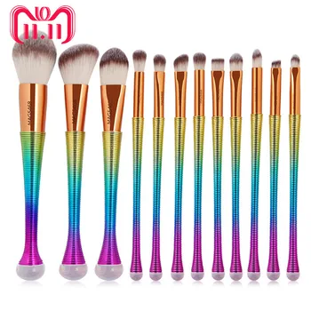 

12pcs spiral Mermaid Makeup Brush Set Eyebrow Eyeliner Blush Blending Contour Foundation Cosmetic Beauty Makeup Brush Tool
