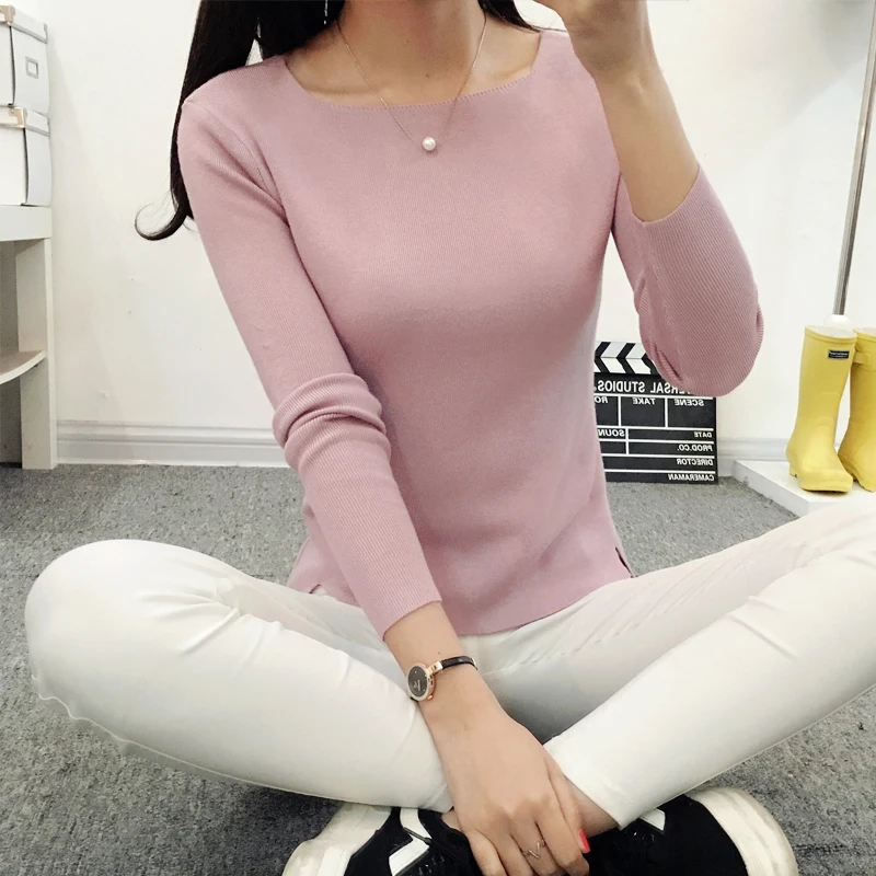 

OHCLOTHING 2019 new spring short sleeved shirt collar Pullover Sweater Korean female thin