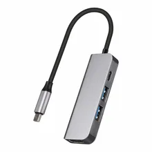 Концентратор Type C USB-C 4K HDMI PD и два USB-A 3,0 донгл для ноутбука или смартфона с портом Type C Thunderbolt или USB-C 3,1(China)