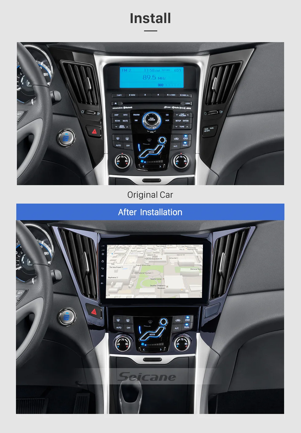 Seicane " Android 8,1 головное устройство gps автомобильное радио для 2011- HYUNDAI Sonata i40 i45 Поддержка TPMS ТВ тюнер резервная камера DVR SWC