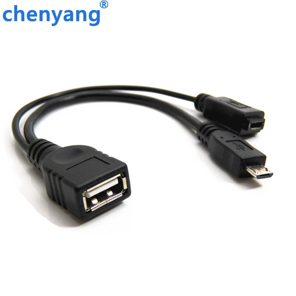 

1 in 2 OTG Micro USB Host Power Y Splitter USB Adapter to Mirco 5 Pin Male Female Cable Black