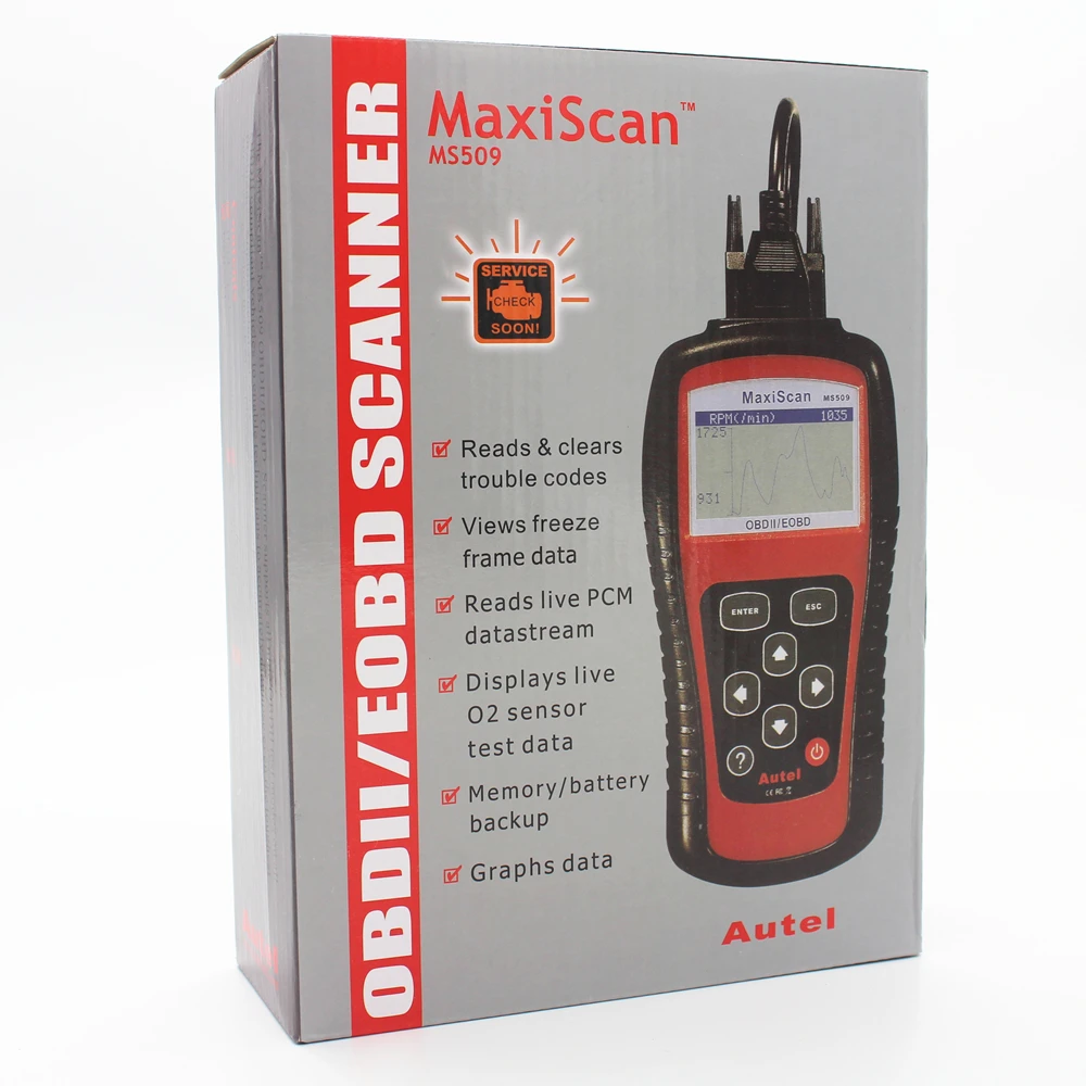 Автомобильный инструмент считыватель кодов Autel MS509 OBDII автомобильный OBD2 сканер