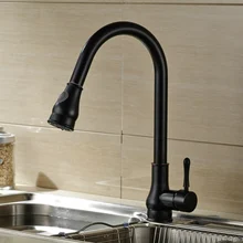 Becola Новый Дизайн Черный Антикварные Тянуть Вниз Кухонный Кран Твердой Латуни Поворотный Смеситель Для Мойки Нажмите B-9206B