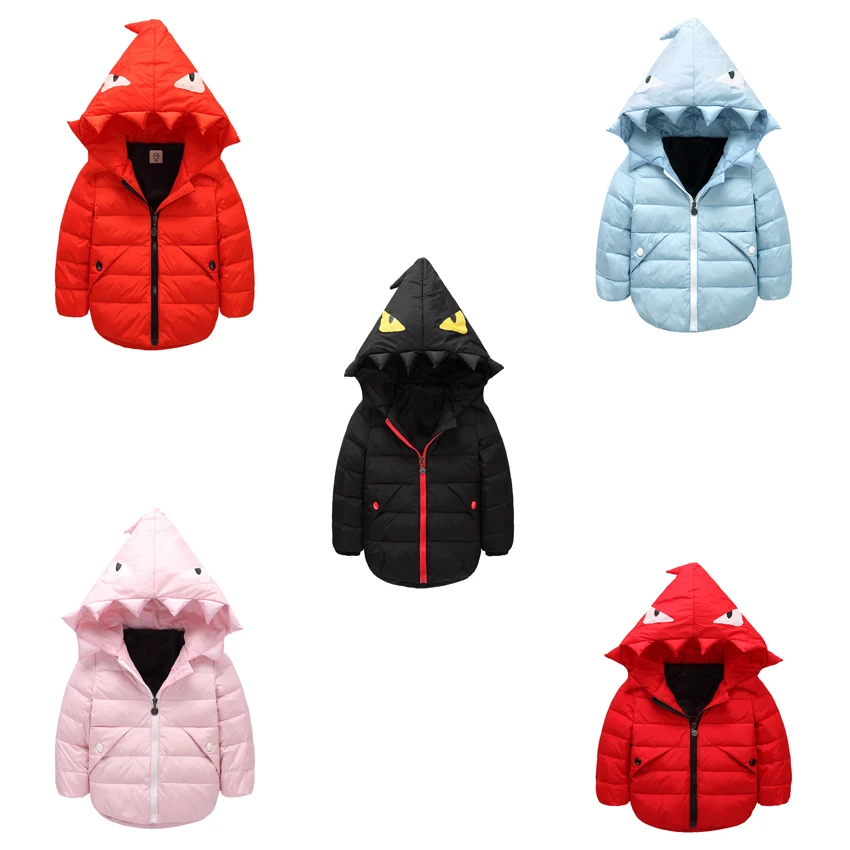 

2016 Winter Novelty Monster Boy Girl Coat White Duck Down Outerwear Hooded Jacket children coat