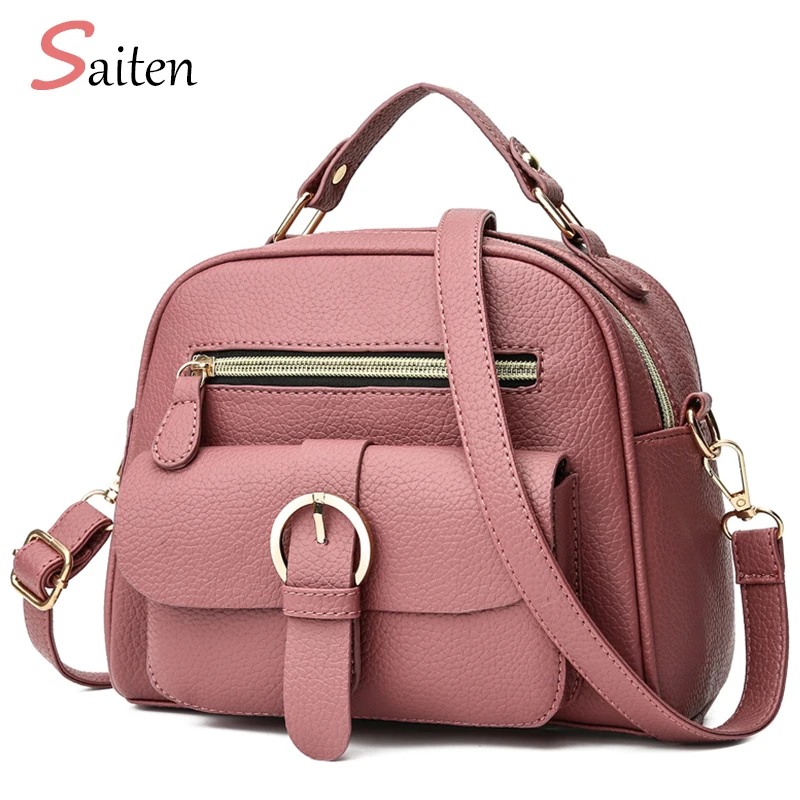 

New 2019 Leather Pu Handbag women handbags Litchi Fashion Ladies Shoulder Bags High Quality hand bag woman pink Messenger bag
