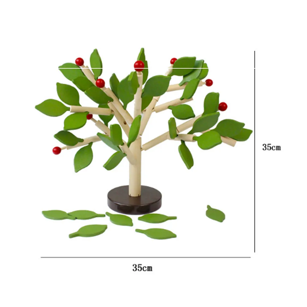 Детские деревянные игрушки для творчества с листьями и деревом, обучающая развивающая игрушка, развивающие игрушки для малышей, рождественский подарок для детей