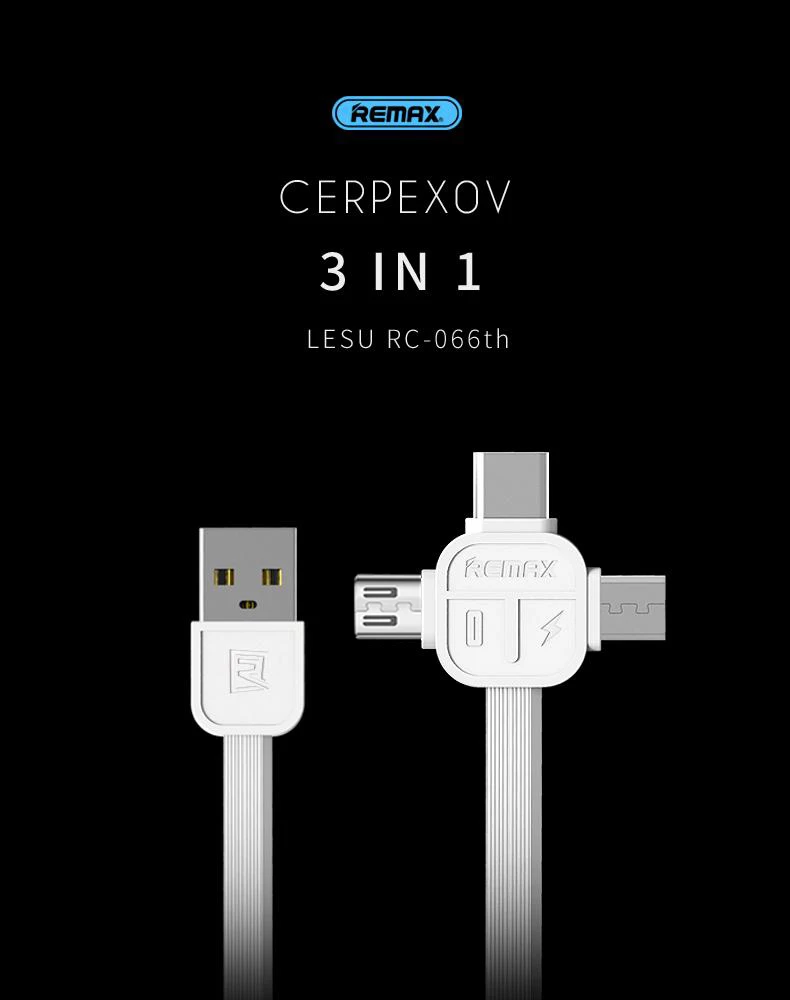 REMAX 3 в 1 TPE usb кабель type C кабель для Micro USB для xiaomi Быстрая зарядка передачи данных зарядное устройство 8pin кабель для iphone 6 7 8