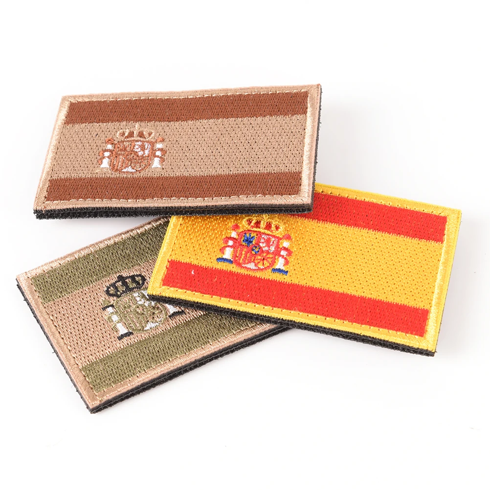 

Spanish National Flag Embroidery Patch Embroidered Patches Military Tactical Armband Fabric Sticker Sewing Applique 8cmx5cm