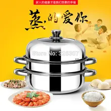 28 см Высокое качество нержавеющей котел тройной двойной котел для приготовления большие кастрюли для супа cuiseur vapeur inox Пароварка pod