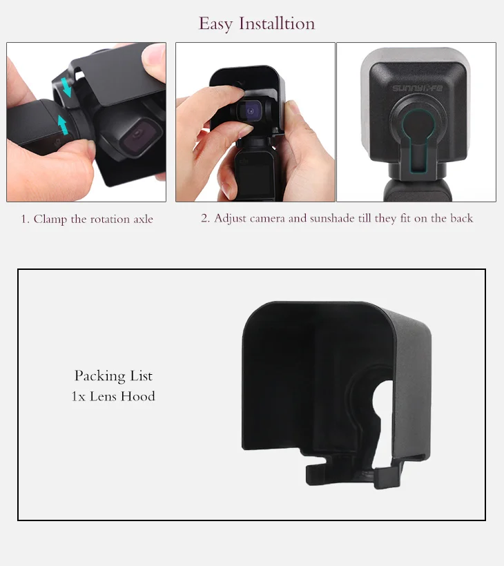 DJI OSMO P ocket Camera Lens Hood Antiglare Sunshade Protective Gimbal Cover Sunhood for DJI OSMO POCKET-18