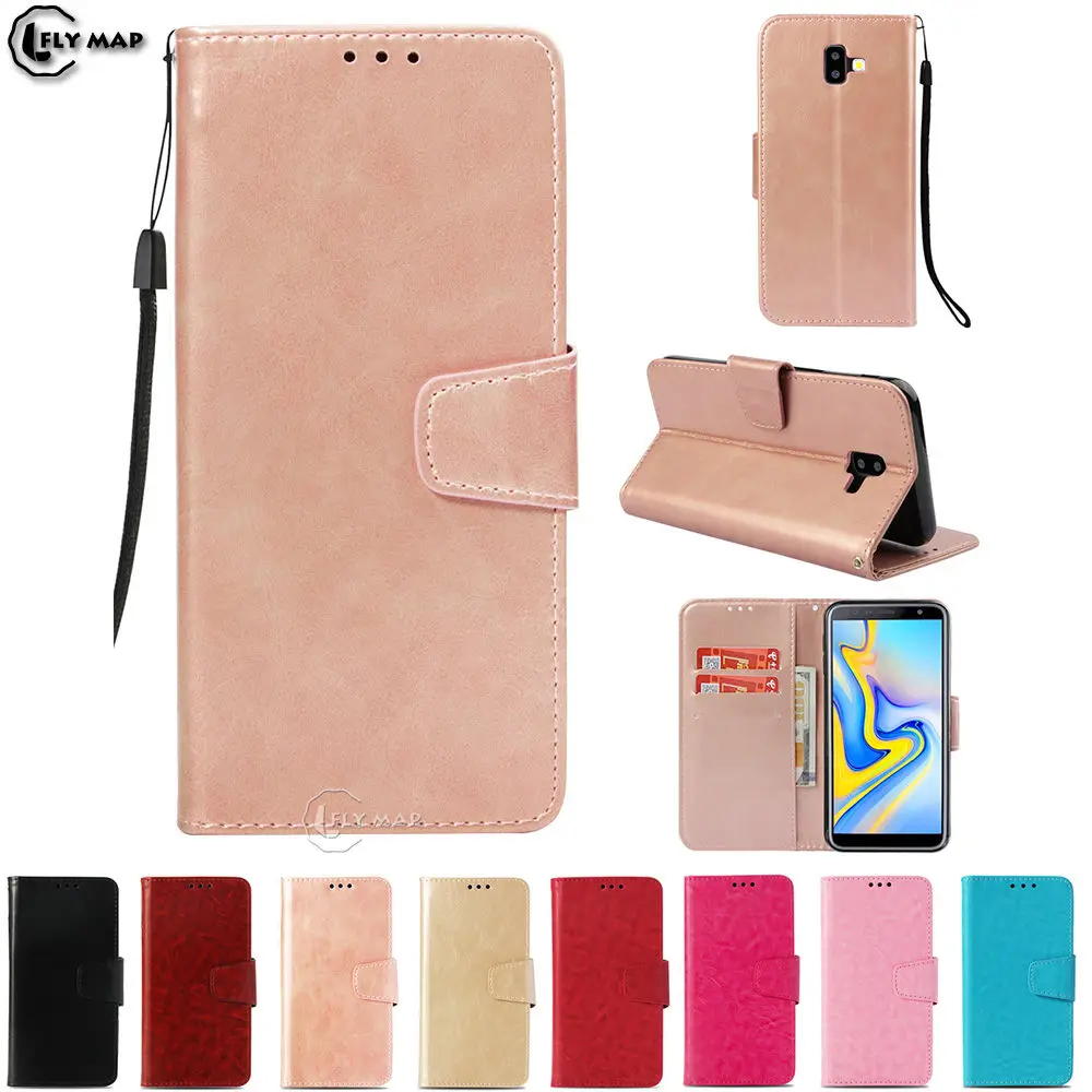 Vintage Flip Case For Samsung Galaxy J6 Plue 2018 SM J610 Wallet Phone Leather Cover Coque Capa SM-J610FN/DS J6+ Premium | Мобильные