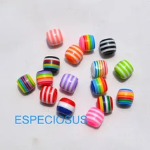 50 шт DIY браслет аксессуары ювелирный Отдел разделитель смешанный цвет 11 мм Круглый Смола полоса бисер с большим отверстием ожерелье фитинги
