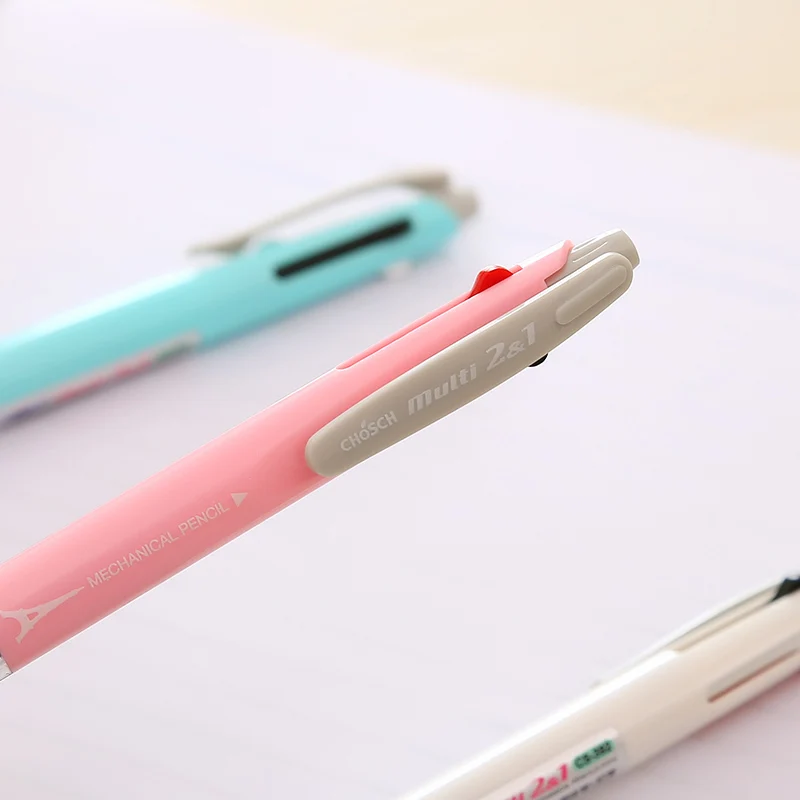 Многофункциональная шариковая ручка+ автоматический набор ручек креативная Механическая Шариковая Ручка-карандаш школьная поставка 2в1 2 цвета