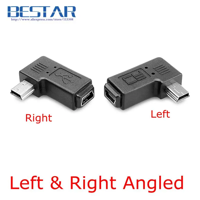 

Mini USB elbow male to female 90 degree adapter Left and right angle Mini USB 5pin Extended adapter
