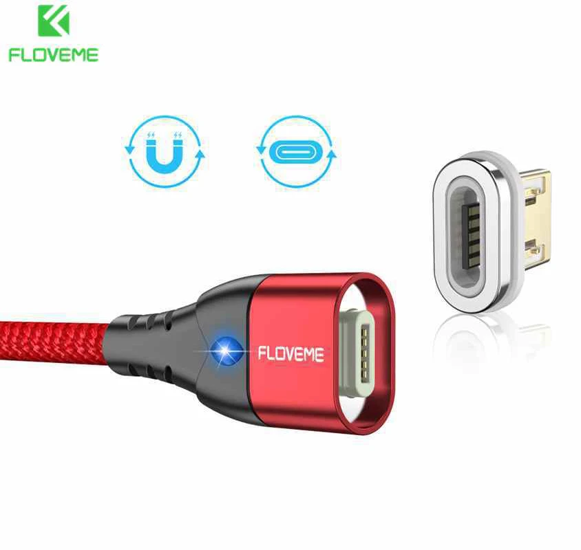 

FLOVEME Magnetic Cable Micro USB 3A Fast Charging Data Sync LED Light Phone Cables For Samsung Xiaomi Redmi 4X Micro USB Cable