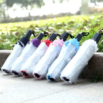 

Fashion Automatic Open Close Folding Umbrella Compact Windproof Rain Transparent 3 Folding Umbrella Sun Rain Umbrellas