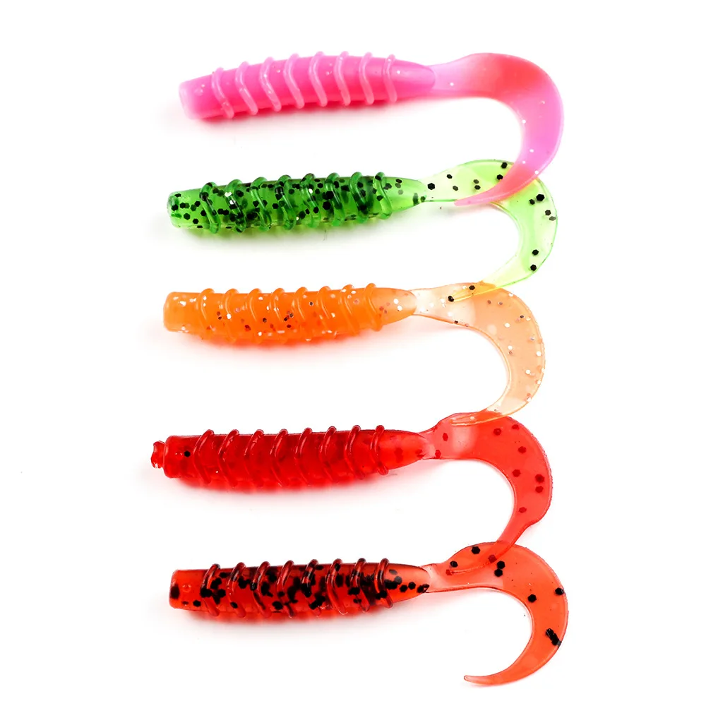 

10Pcs/Lot Soft Maggots Fishing Lure T Tail Fly Fishing Bait 9.5cm 9g Artificial Soft Bait Worm Swimbaits Lure Fishing 5 Colors