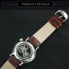 WINNER Men's Automatic Mechanical Watch Leather Strap Skeleton Wrist Watches Carved Case Watches For Men Top Brand Luxury Reloj 3