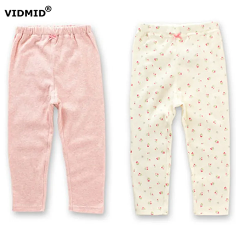 VIDMID Baby girls 2017 new arrival cotton pants with bowkont kids 2 colors long length legging pants girls sleep pants 4003 01