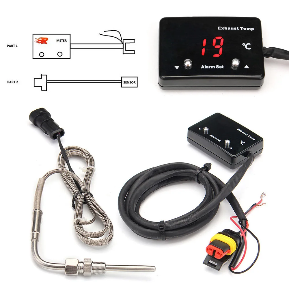 

Do Promotion! Car Exhaust Gas Temp Gauge EGT EXT Turbo Petrol with Sensor Mini LED Digital Display