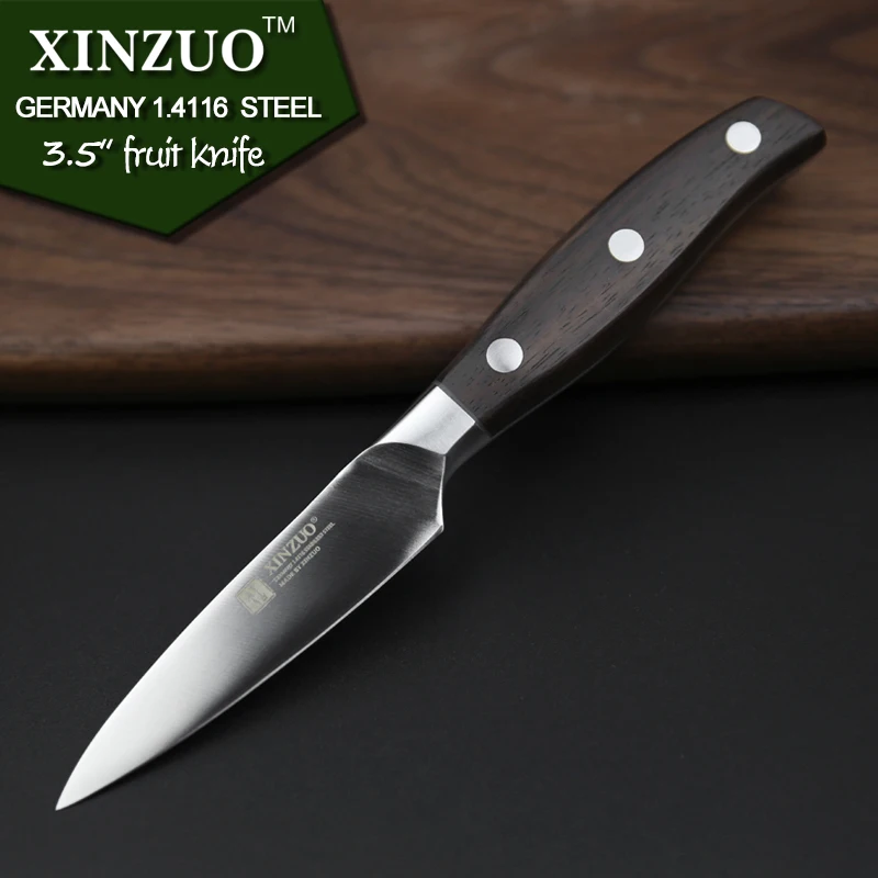 XINZUO 3.5 inch Paring Knife GERMAN DIN 1.4116 Stainless Steel Kitchen Knife Rosewood Handle Fruit Peeler Knives Kitchen Tackle