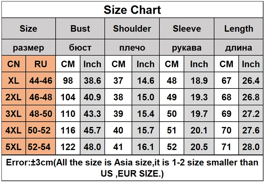 8992 size table