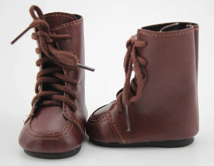 Doll Shoes Vintage Brown Leather Doll Boots For 18/"Inch Girl doll Accessories