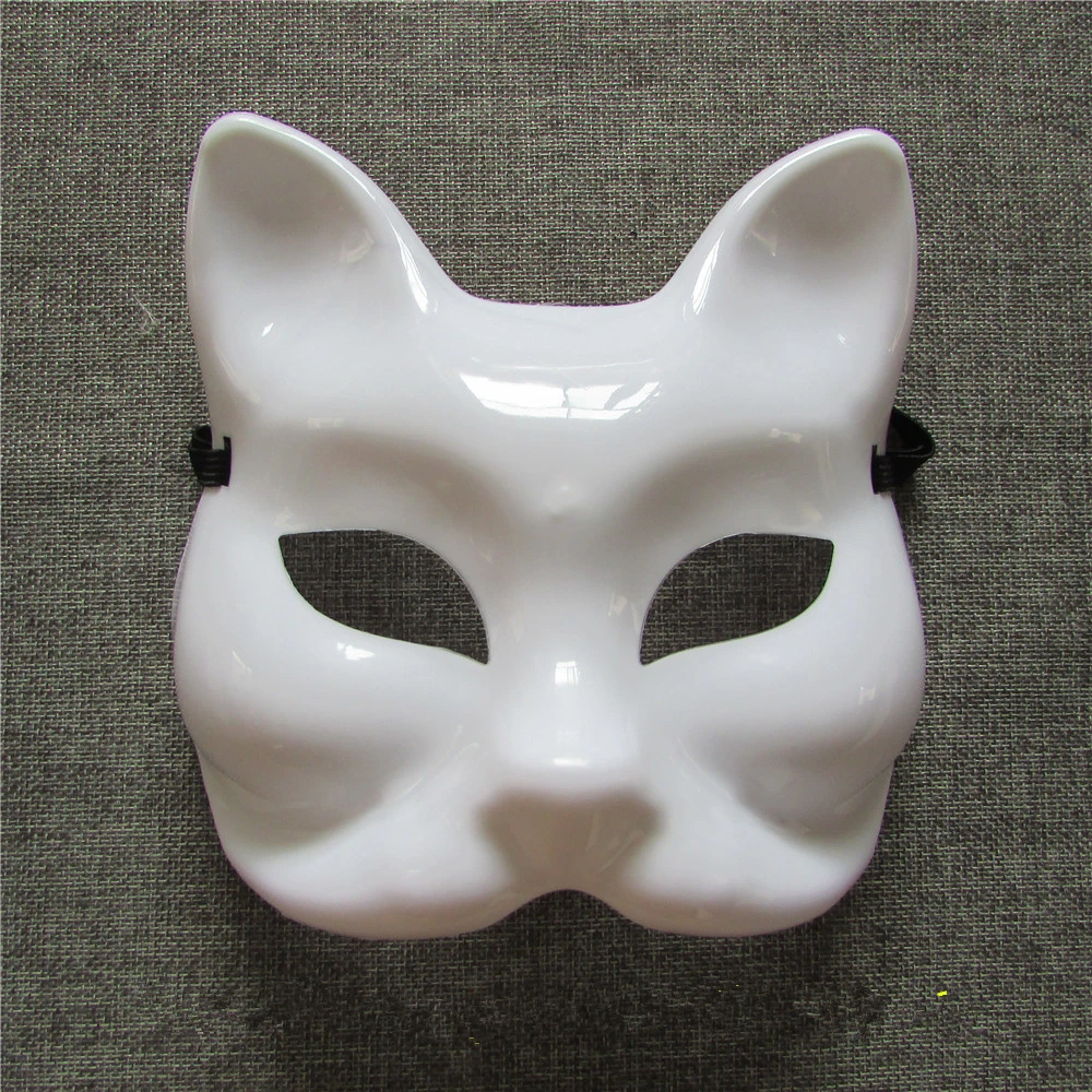 6pcs sell high quality PVC plastic cat face mask Halloween mask adult ...