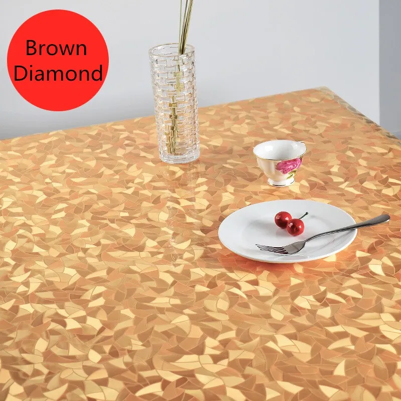  Pvc tablecloth Coffee mats waterproof oil-proof Tablecloth Soft material glass table cover Heat res