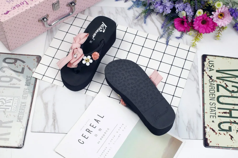 2019 Summer New Korean Womens Non-slip Wedge High Heels Flip Flops Slippers Online Ladies Fashion Platform Shoes54