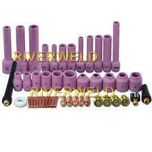 TIG/газовая линза комплект, задняя крышка цанговый корпус подходит TIG сварочный фонарь SR WP 9 20 25,46 шт