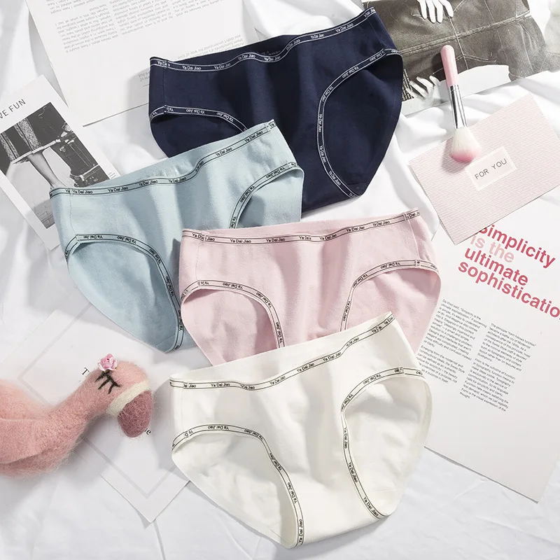 

New product seamless cotton letter with underwear ladies simple and comfortable cotton low waist briefs girl one