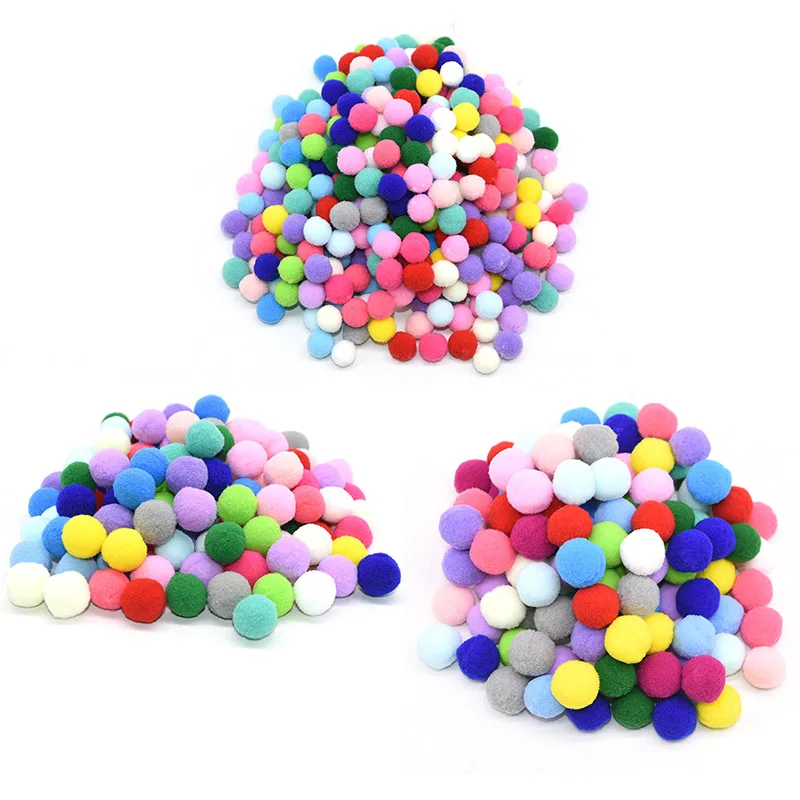 100pcs 15/20/25mm Fluffy Soft Pom Poms Pompoms Ball Handmade Kids Toys DIY Dolls Garment Handmade Material Sewing Craft Supplies