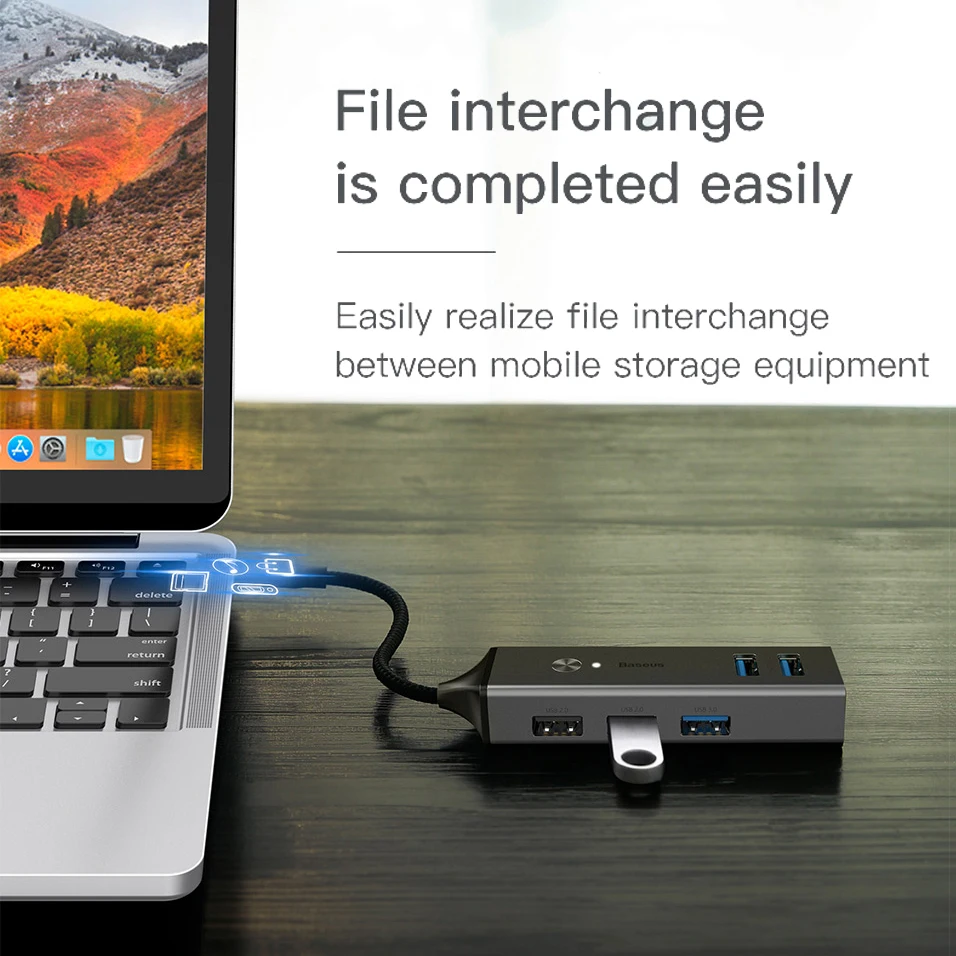 Baseus Мульти USB C концентратор к USB 3,0 USB3. 0 type C концентратор разветвитель для Macbook Pro Air несколько портов USB-C type-C usb-хаб HAB адаптер