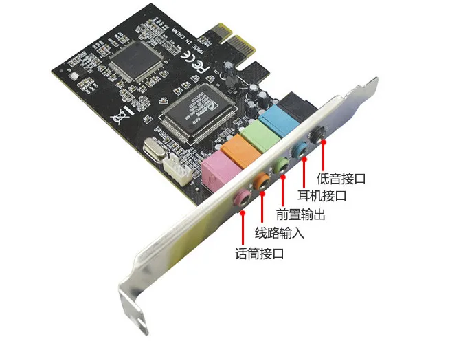 "E ZHOU" EZSCPCI-E 5,1 PCI-E 5,1 настольная встроенная звуковая карта, стерео аудио карта CMI8738 с поддержкой реверберации win7