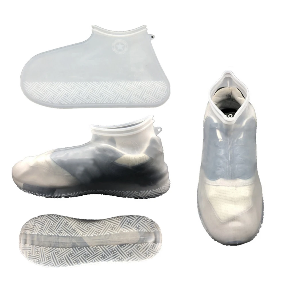 New 1 Pair Reusable Shoes Cover Non-slip Waterproof Silicone Shoes Protectors Gray Blue Elastic Shoes Cover Shoes Accessories