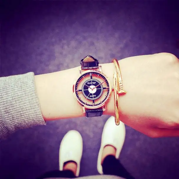 Кварцевые наручные часы для женщин кожаные montre femme браслет из металла модные и