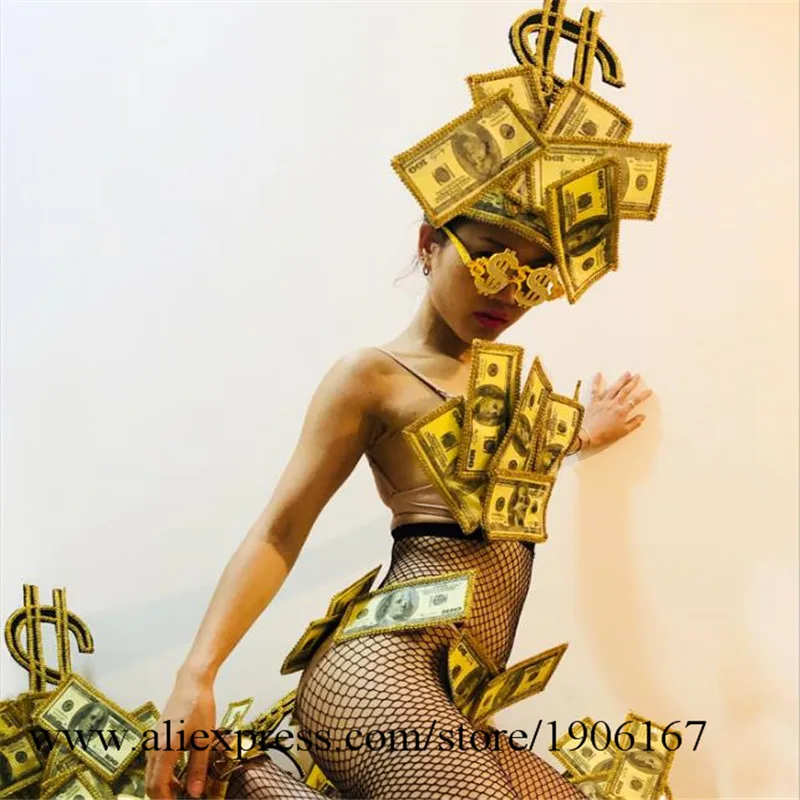 US dollar art design gogo bar ds costume sexy bikini performance clothing4
