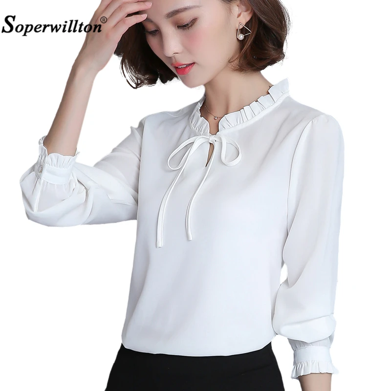 2018 New Feminine Blouses Shirts Women Chiffon Blouse Long