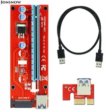 Ver 007 s красный pci-e 1X к 16X RI S er Card Extender PCI expre s адаптер USB 3.0 кабель/15Pin profe s рациональная SATA Питание райзер