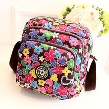 Женская сумка почтальон в деревенском стиле с цветами, большой светильник на молнии, Маленькая нейлоновая сумка, Милая женская сумка через плечо, женская сумка