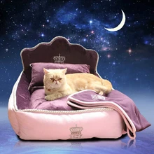 2016 high quality Luxury noble Princess Pet Bed Dog Bed Cat Mat Sofa Dog House Dog Nest Sleep Cushion Kennel New Free Shipping