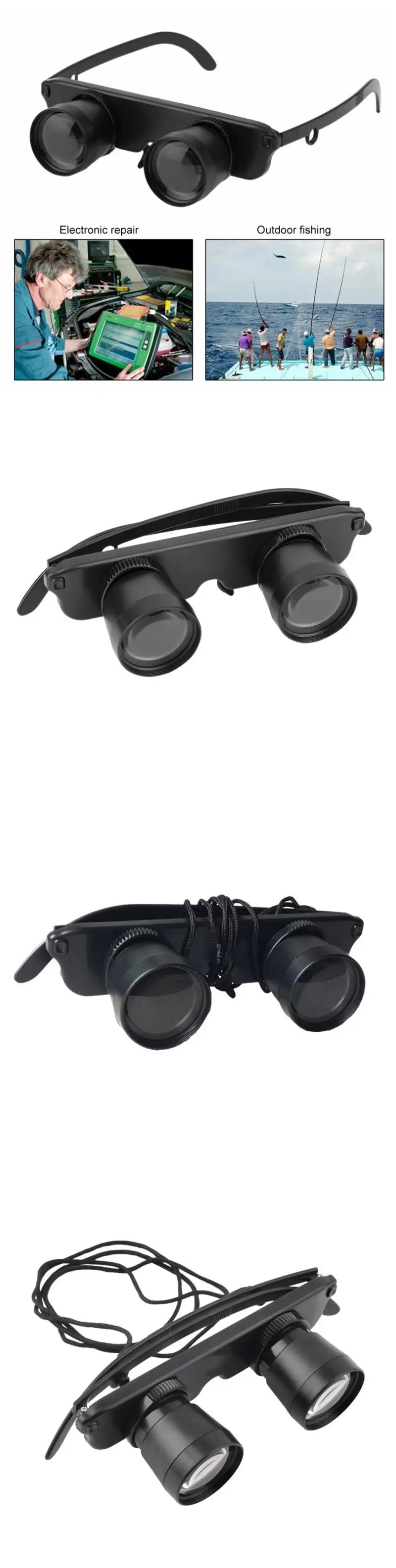 HD 3X28 мм на голову оптические линзы очки Стиль бинокль для рыбалки оптика телескоп Лупа для кемпинга на открытом воздухе