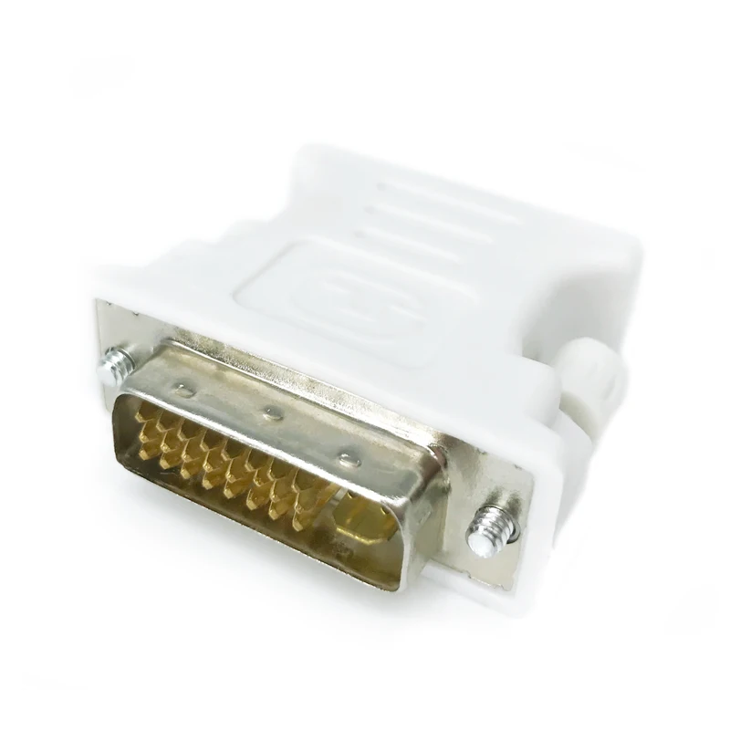 DVI к VGA Кабель-адаптер папа к женскому DVI 24+ 5 Pin к VGA 1080P конвертер адаптер для HDTV монитора компьютера ПК ноутбука DVI-I - Цвет: White