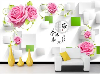 

3d room wallpaper custom mural non-woven TV setting wall contracted rose decorative pattern murals photo wallpaper for walls 3 d