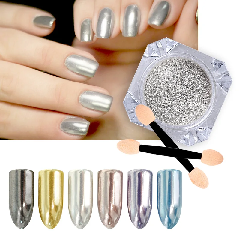

NEW VENALISA GEL POLISH MIRROR POWDER CHROME EFFECT Rose Pigment Gold NAILS New Silver Nail Art KIT