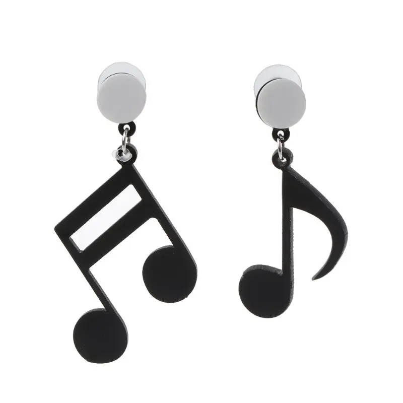 

Black Musical Note Women Girls Asymmetric Acrylic Drop Earrings Fashion Jewelry